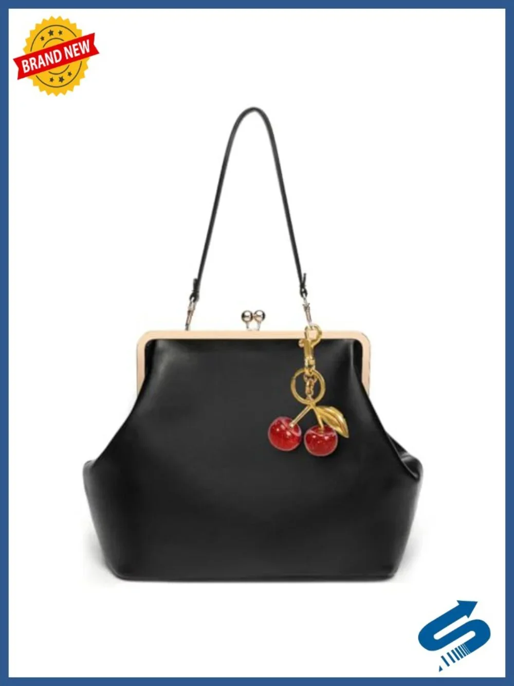 Kisslock Bag for Women Faux Leather Shoulder Purse Trendy Tote Handbag